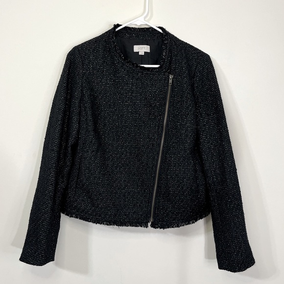 LOFT Jackets & Blazers - LOFT Tweed Asymmetrical Jacket With Gold Accents